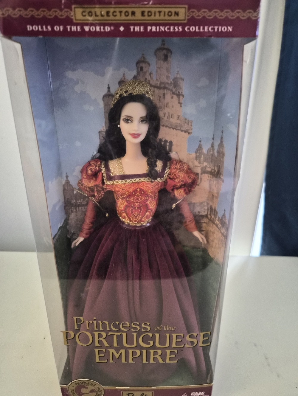 Barbie Princess of the Portuguese Empire Box - Burgundy & Gold Accents
